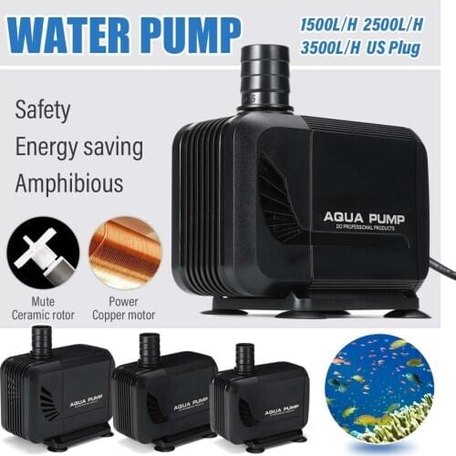 15W/35W/45W Ultra-Quiet Submersible Water Fountain Pump Filter Fish Pond Aquarium Water Pump Tank Fountain 110V 1500/2500/3500L