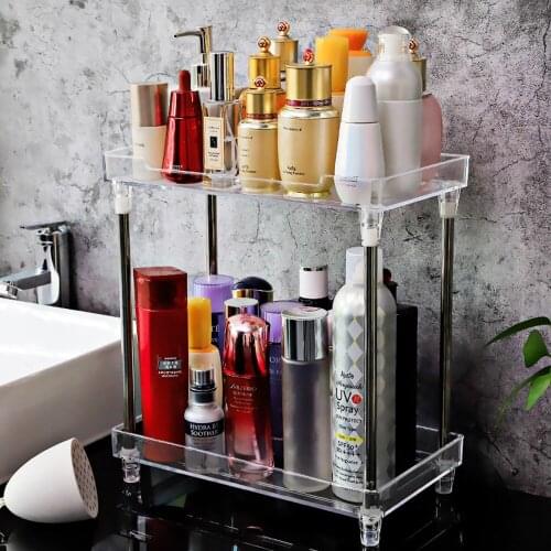 Punch-free Toiletries Storage Rack Bathroom Storage Shelf Cosmetic Desktop Storage Bathroom Accessories Corner Shelves
