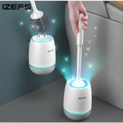 IZEFS TPR Silicone Toilet Brush Restroom Wall-Mounted Or Floor-Standing Cleaning Brush Home WC Clean Tool Bathroom Accessories