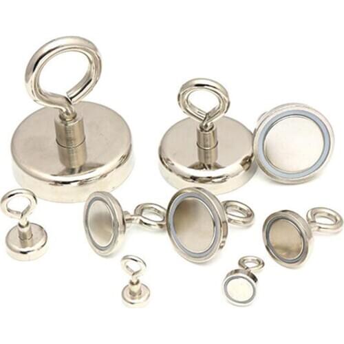 1pc Strong Neodymium Magnet Round Pulling Force River Fishing Magnetic Eyebolt Hook