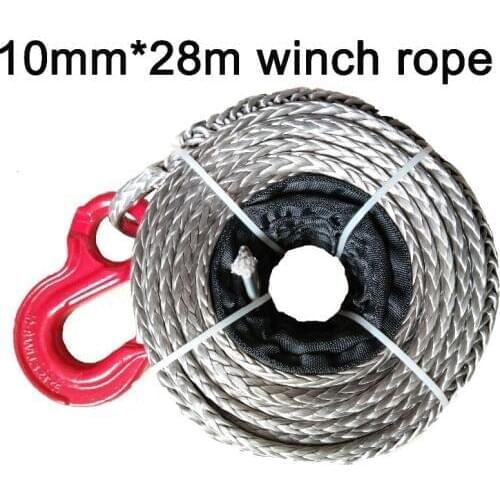 10MM * 28M Synthetic Winch Line / UHMWPE Rope With WLL 3.2T Hook