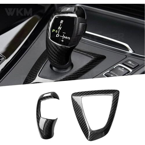 Carbon Fiber Car Gear Shift Knob Cover Multimedia Button Panel for BMW 1 2 3 4 Series F20 F30 F32 F33 F36 X3 X5 12-17 LHD/RHD