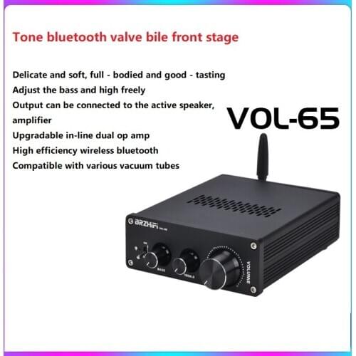 Size(mm):W120 H40 L130 VOL-65 high and low tone adjustment 6j5/6*5 wired wireless input bluetooth valve biliary front stage