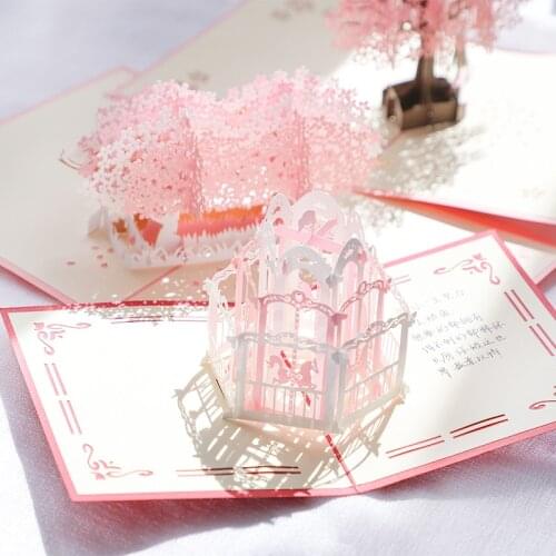 High-End 3D Stereoscopic Greeting Cards Folding Couple DIY Homemade by Hand Korean High-End Creative Thank-You Letter Gi
