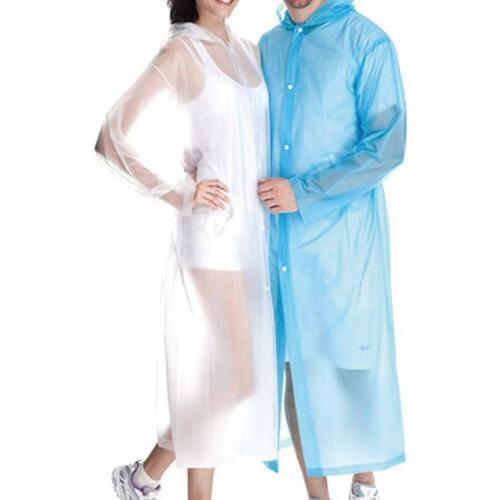 High-grade Half Translucent Raincoat Women Men Adult Clear Plastic Rain Coats For Walking Camping Rain Gear Knee Length Raincoat