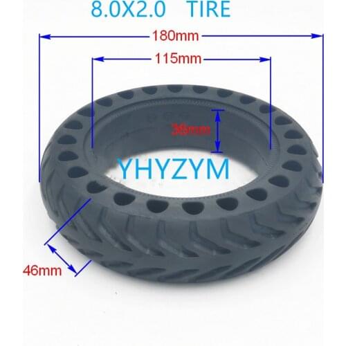 8.0x2.0 Solid Honeycomb Tire 200x50 Tubeless Tyres For KUGOO S1 C3 S3 Pro Jilong Electric Scooter Explosion-proof Solid Tire