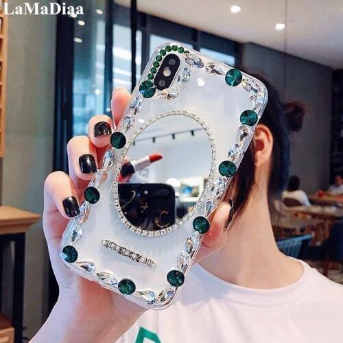 Bling Lovely Crystal Diamonds Rhinestone Stones Mirror Phone Case Cove For Xiaomi Redmi 5 6 4X 4A 5A 6A 8A Note 4 5 6 7 8 4X 5A