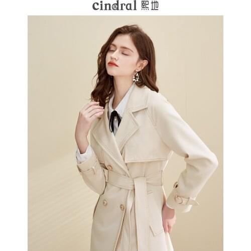 2021 Spring New Fashion Coat Small Temperament Goddess Fashion Medium Length Windbreaker