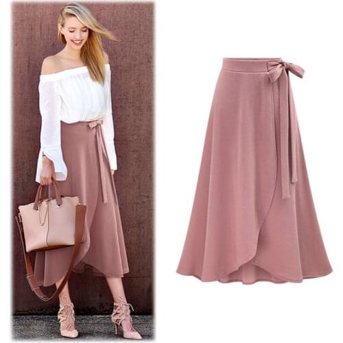 European Style Plus Size 5XL Woman Skirts Solid Elegant Skirts Woman Skirts