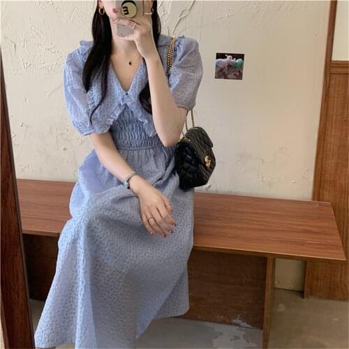 Alien Kitty French All Match Femme Sweet A-line Office Lady 2021 Chic Long Dresses Vintage Girls Princess Party Casual Vestidos