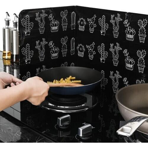 1pcs Anti Splatter Shield Guard Oil Divider Splash Proof Baffle Tool Kitchen Cooking Frying Pan Oil Splash Screen Cover Gas Stov