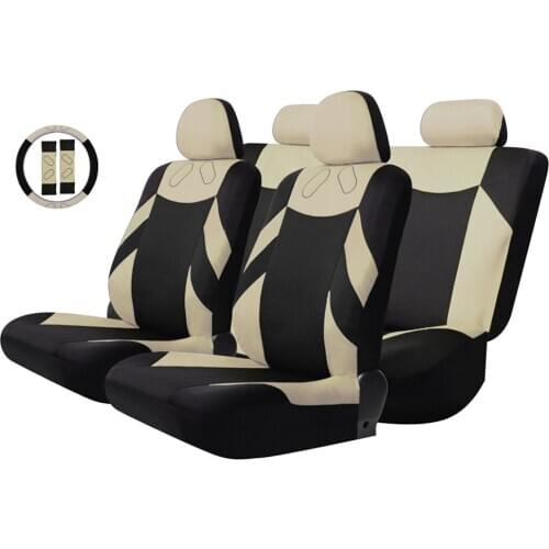 High Quality Universal 13PCS Car Seat Cover Front Seat Bench Seat Covers Wheel Cover Set Red/Blue/Gray/Beige seat Cover