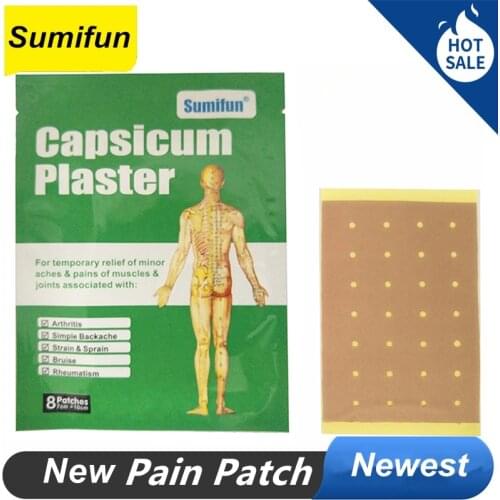 16 Pcs / 2 Bags Capsicum Plaster Pain Patch Heat Pads Pain Relief Medical Herbal Heating Patch Joint Pains Capsicum Plaster