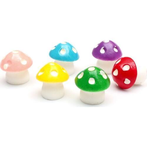 20PCS Resin Cabochon 12x12mm Mixed Rushroom Decoration Crafts Flatback Embellishments For Scrapbooking DIY Accessories