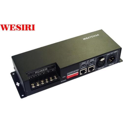 27 Channel DMX512 Decoder Dimmer Driver 27CH RGB DMX Controller DC12V-24V for RGB LED Strip Light Tape Lamp Module