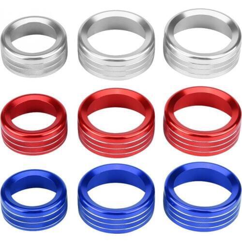 3Pcs Car Zinc Alloy Air Condition Knob Circle Cover Trim for Alfa Romeo Giulia Stelvio 2017-2018 3 Colors Knob Circle Trim NEW