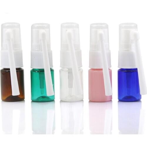 50Pcs 5ml 5 colors Empty Plastic Nasal Spray Bottles Pump Sprayer Mist Nose Spray Pet Elephant nose spray Refillable Bottles