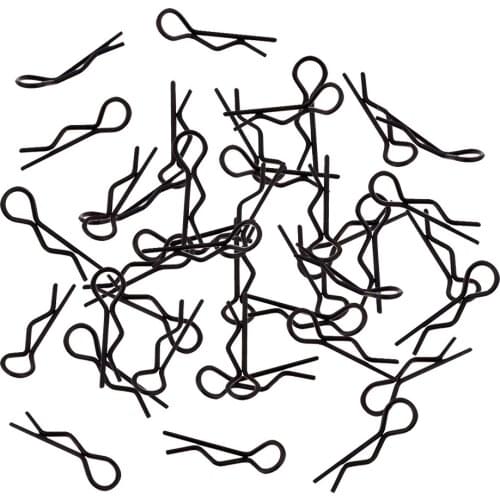 50 pcs Metal Bodyshell Clips Pins R Shape for RC Car Black