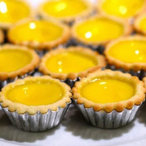 6Pcs Egg Flan Mould Flower Shape Reusable Stainless Steel Fruit Tart Baking Molds Stainless steel chrysanthemum cup egg mould