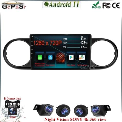 DSP IPS 128G Dual Lens Android 11 Car Radio Player For Toyota Tacoma N300 2015 - 2019 1280*720 screen 360 camera no 2din dvd