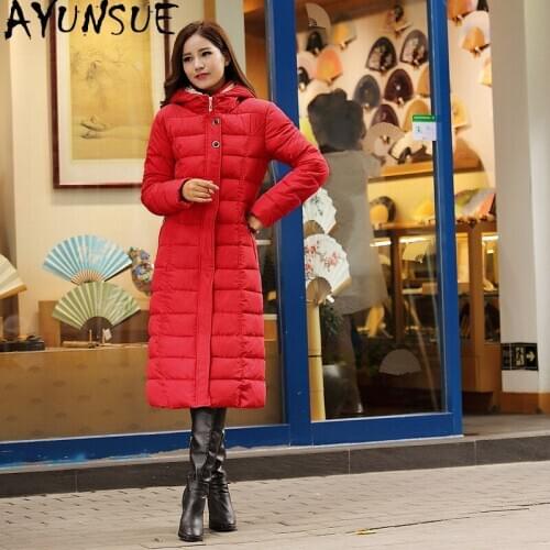 AYUNSUE Fashion Korean Cotton Winter Jacket Women 2020 Long Slim Hooded Female Winter Parkas Womans Coat Chaqueta Mujer Zjt326