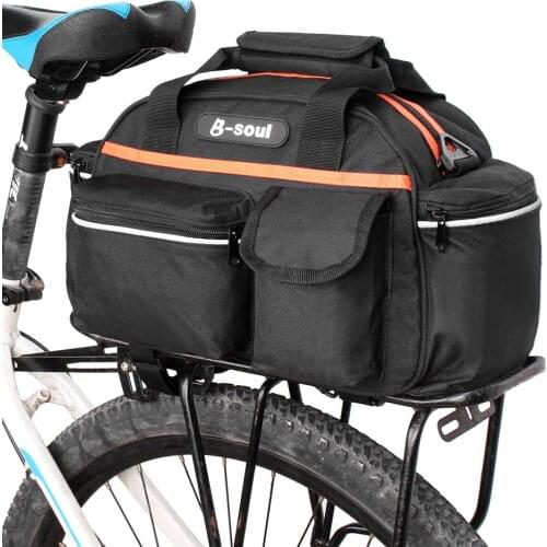 B-SOUL 15L Waterproof Bicycle Rear Bag Cycling Seat Rack Storage Trunk Handbag Pannier Travel Riding Mountain Road Bike Bags