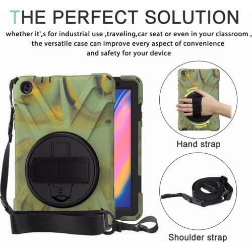 Case For Samsung Galaxy Tab A 8.0 inch 2019 S Pen SM-P200 P205 Cover Stand Hand & Neck Strap Heavy Duty Silicone Safe Child case