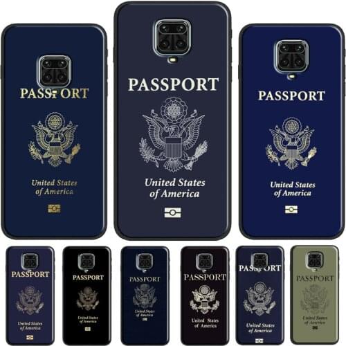 American Passport Case For Xiaomi Redmi Note 10 Pro 7 8 9 Note 9S 8T Cover For Redmi 9 9T 9C 9A 8A K40 Coque