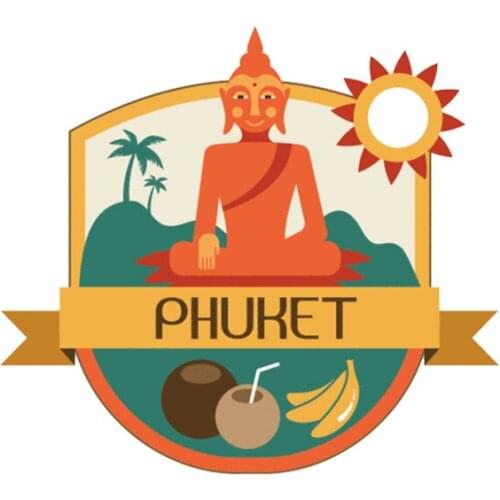 Phuket Thailand Travel Label Car Sticker Waterproof Decal Laptop Guitar Truck Motorcycle Auto Accessories PVC,12cm*11cm