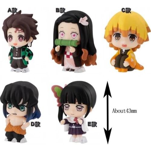 Demon Slayer Figure Random Toys Shinobu Nezuko Surprise Anime Figures Kawaii Doll Cartoon Cute Model