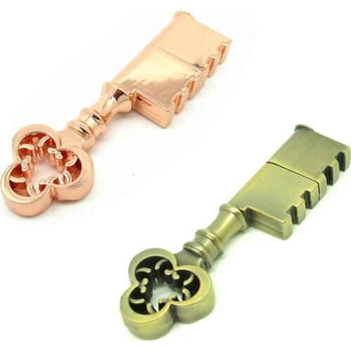 Top quality metal golden key pen drive Rose Gold usb Flash Drive Memory Stick USB 2.0 PenDrive 4GB 16GB 8GB 32GB fashion gift
