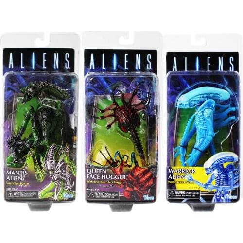 NECA Aliens VS Predators Action Figure Mantis Alien Warrior Vicious Attacker Queen Facehugger Chestburster AVP Model Toy