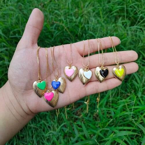 Dripping Heart Pendant Necklace Charms for Jewelry 18k Gold Plating Necklace Jewelry Charms Copper