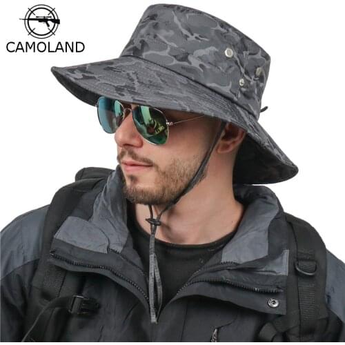 CAMOLAND Summer Autumn Women Men Sun Hats Camouflage Military Army Hiking Hat Male Outdoor Breathable Bucket Caps