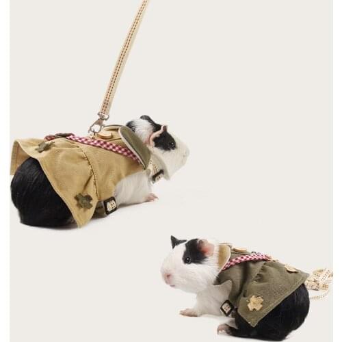 Small Pet Harness Leash Set Vest Hamster Skirt Clothes Chest Strap Pet Supplies Rabbit Ferret Squirrel Hedgehog Chinchilla Mink