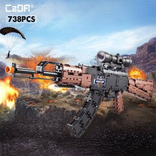 Cada SWAT Military WW2 Weapon AK47 Models Building Blocks Technical City Police For Assault Rifle GUN Blocks Toys for Children