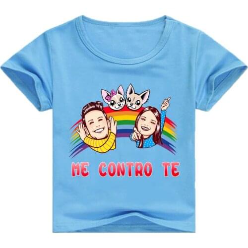 Me Contro Te Kids Cotton Summer Casual Top Girls Short-sleeved T-shirt De Moda 2020 Verano Boys Fashion Clothes Teens Tshirt