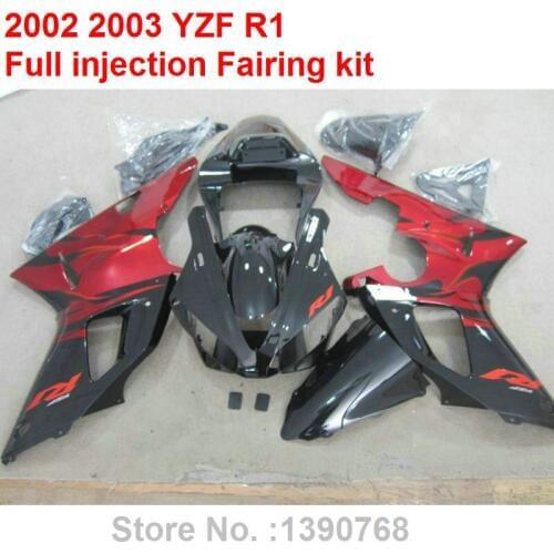 Injection molded fairings for Yamaha YZF R1 02 03 yellow white black bodywork parts fairing kit YZFR1 2002 2003 BC44