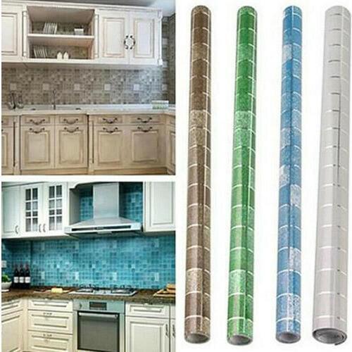 Mosaic Stick On Self Adhesive Wall Tile Stickers Anti Oil For Kitchen & Bathroom