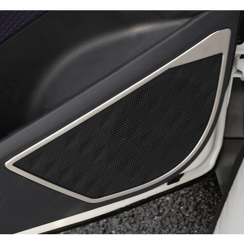 Stainless Steel Car Inner Door Audio Speaker Loudspeaker Frame Cover Trim Sticker For Toyota C-HR CHR 2016 2017 2018 Accossories