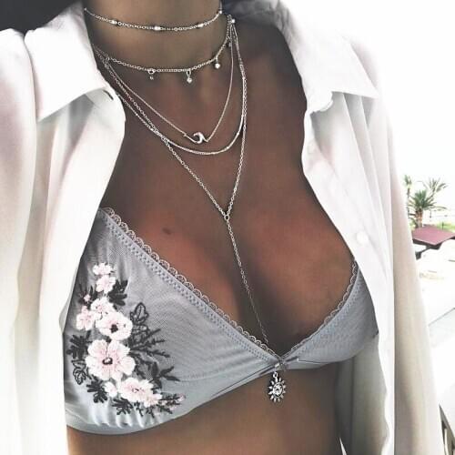 New Necklace 2021 Moon Necklaces for Women Boho Sun Pendant Long Chains Necklace Jewelry Accessories Wholesale Kpop