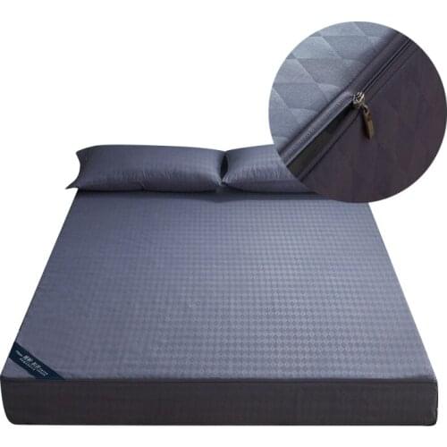 New Six-sided Protective Zipper Mattress Cover Fitted Sheet Style Dust Mites Mattress Protector for Foam Mattress Bed Cover