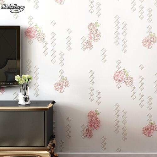 Beibehang dimensional relief non - woven pearl wallpapers Korean warm pastoral bedroom living room background wallpaper