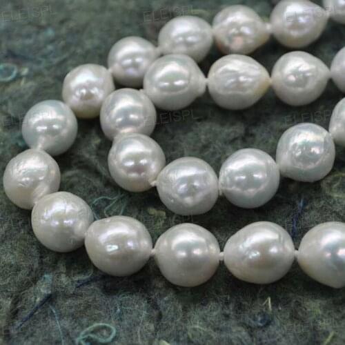 Natural rare 11-12mm freshwater cultured pearl necklace heart clasp