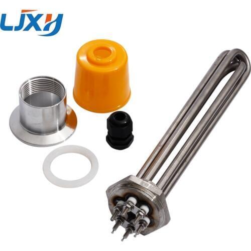LJXH 1.2"Thread Immersion Water Heating Tube DN32 Tubular Heater Heating Element 220V/380V 304Stainless Steel with plug Head Nut