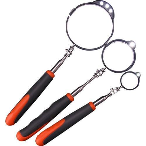 3pcs Adjustable Repair Vehicle Chassis Telescopic Inspection Mirror with LED Light