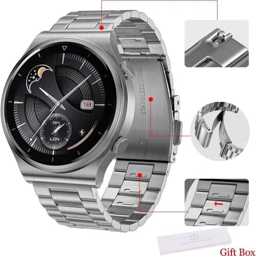 Watch Strap for Original Huawei Watch 3 Pro 22 mm Stainless Steel Correa Metal Watch Band for GT 2 46mm Magic 2 GT2e Wrist Band