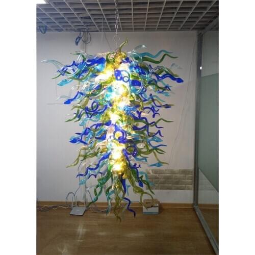 Christmas Decoration Lights Large Glass Art Chandelier for Hotel Home Handmade Blown Glass Big Chandeliers