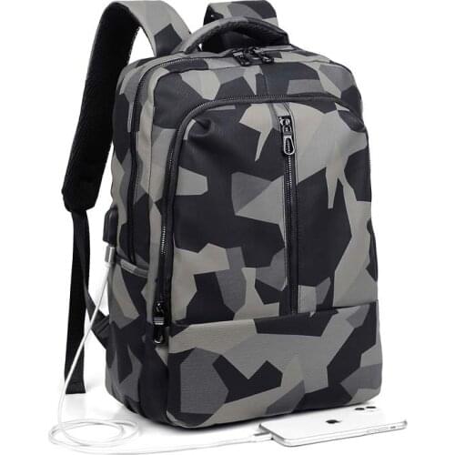 USB Charge Backpacks 15.6 Inch Laptop Backpack Camouflage Men Stylish School Bag Pack For Teenages Waterproof Travel Casual Bags