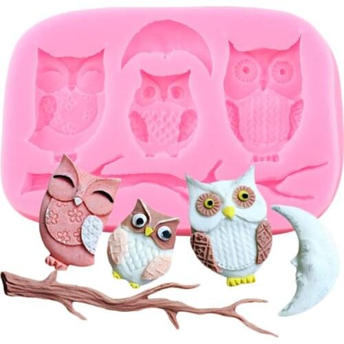 Owl Moon and Tree Branch Resin Silicone Molds Fondant Mold Halloween Cake Decorating Tools Candy Clay Chocolate Gumpaste Moulds